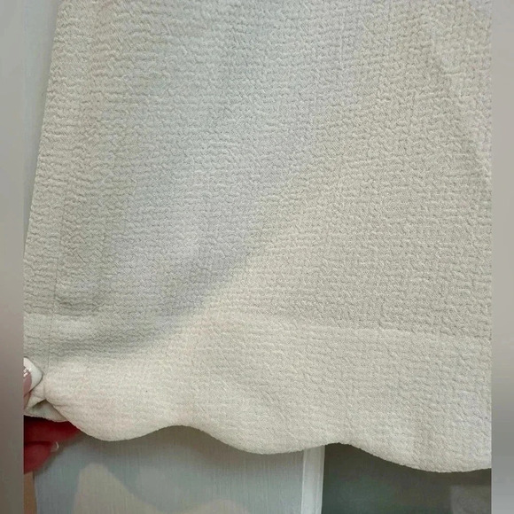 TOMMY HILFIGER Womens Ivory Zippered Scalloped Hem  A-Line Skirt Size 16 - Picture 7 of 11